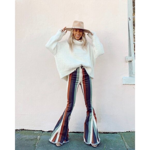 Show Me Your Mumu Striped Bell Bottom Pants - Picture 10 of 10
